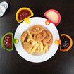 4PC Colorful Table Bowls Clip on Dip Holders,For Tomato Sauce,Salt,Vinegar,Sugar,Spices Party Ware
