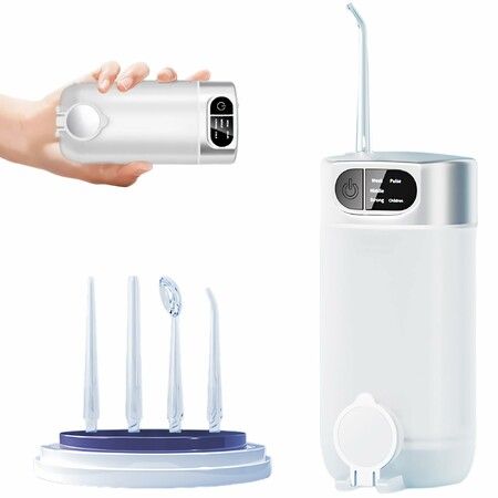 Portable Water Flossers Teeth 5 Modes 4 Jet Tips Digital Display 300ML Tank Oral Irrigator