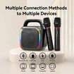 Karaoke Machine 2 Wireless Mics Portable Bluetooth Speaker 50W Handle RGB Lights