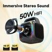 Karaoke Machine 2 Wireless Mics Portable Bluetooth Speaker 50W Handle RGB Lights