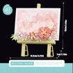 Mini Flower Building Bouquet Set,Block Easel for Desk Decorations and Message Stickers,Flower Building Toys Building Blocks Flower (Pink 362Pcs)