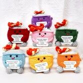 7pcs Emotional Support Dumpster Fire Gift Set Handmade Crochet Desk Accessories Room Decor Funny Gifts