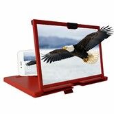Red 10 Inch Pull Out Mobile Video Screen Magnifier 3D Video Screen Amplifier Mobile Phone Holder