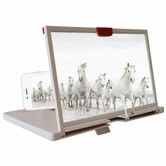 White 10 Inch Pull Out Mobile Video Screen Magnifier 3D Video Screen Amplifier Mobile Phone Holder