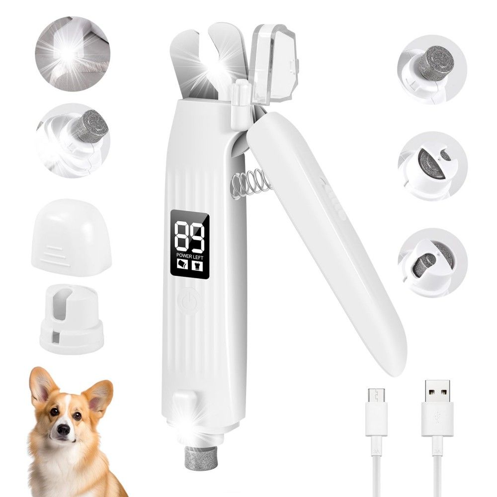 Electric Rechargeable Cat Dog Nail Trimmers   LED Light Paws Grooming Home Travel Perfect Pet Owners Trimmer