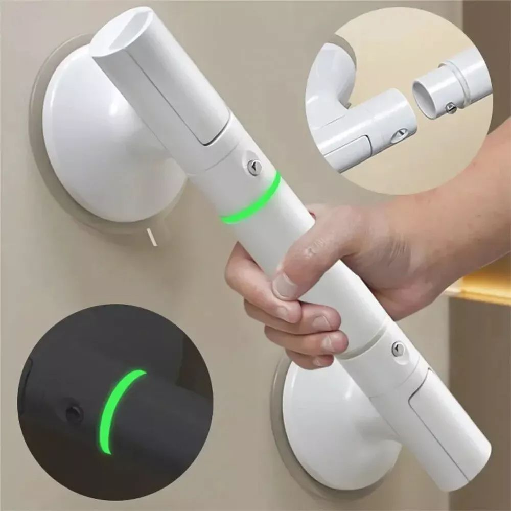 Shower Grab Bar for Bathroom with Safety Luminous Circles,Bathroom Safety Handrail Support,For Disabled Elderly Pregnant,No Drilling
