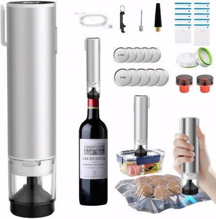 Handheld Vacuum Sealer Portable Cordless Food Machine Reusable Bags Dry Moist Modes Seal Cover Mason Inflation
