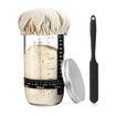 Sourdough Starter Jar Kits, 730ml Sourdough Glass Jar With Thermometer, Feeding Band, Silicone Spatula, Cloth Cover,Home Baking Supplies