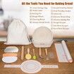 Banneton Bread Proofing Basket with Liners, Round and Oval Sourdough Starter Kit, Sourdough Bread Baking Supplies, Bread Making Tools