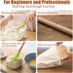 Banneton Bread Proofing Basket with Liners, Round and Oval Sourdough Starter Kit, Sourdough Bread Baking Supplies, Bread Making Tools