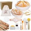 Banneton Bread Proofing Basket Set, Round and Oval Banneton Baskets, Sourdough Bread Baking Supplies with Bread Lame, Sling, Dough Whisk, Complete Sourdough Starter Kit