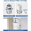 20 Stage Shower Head Filter High Output Removes Chlorine & Fluoride With 3 Replaceable Cartridges