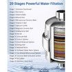 20 Stage Shower Head Filter High Output Removes Chlorine & Fluoride With 3 Replaceable Cartridges