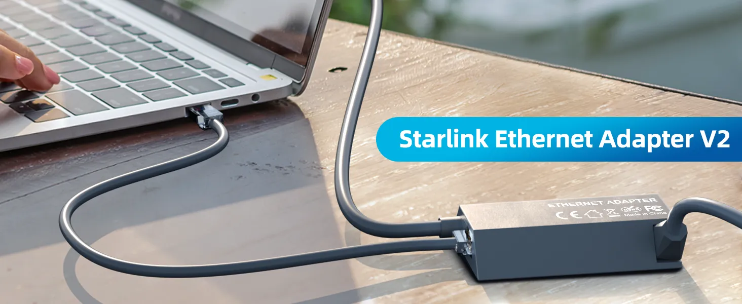Starlink Ethernet Adapter for Starlink Rectangular Satellite Internet V2,Starlink Adapter Ethernet Gen 2 for Wired External Network