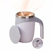 Rechargeable Automatic Stirring Coffee Mug,Electric Fun Automatic Stirring Mug,Stainless Steel Travel Coffee Mug for Office Use (White)