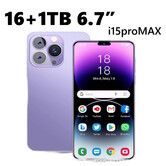 I15 Pro Max 5G phone 16GB RAM 1TB ROM Android 12.0 Max 128G  6.54Inch Screen 5MP 16MP Camera 5000mAh Battery Dual Sim Card Mobile Smart Phone Col.Purple