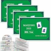 4Packs Easy Learn Mahjong Cards 2025 Large Size Standard Hands and Rules for Family Fun and Senior Entertainment