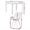 1 Artiss Dining Table and 4 Chairs Set Rectangle White