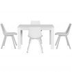 1 Artiss Dining Table and 4 Chairs Set Rectangle White