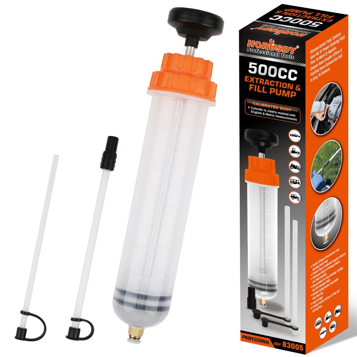 500cc Fluid Extractor, Extraction&Fill Pump,Fluid Syringe Pump Manual Suction Vacuum Fuel Car Transfer
