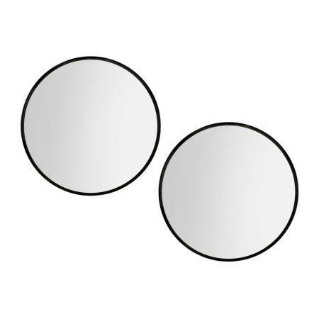 Embellir 2 Wall Mirror Makeup 70cm Home Decor Framed Mirrors Bathroom Round Black