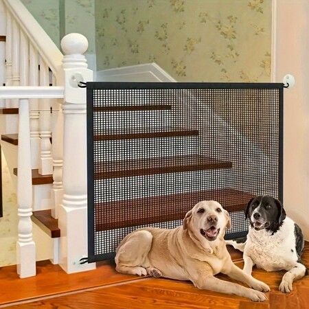 Portable Safety Gate Pet Dog Cat Fence Enclosure Barrier Safe Guard Fencing for Doorway Stairs 110*72cm