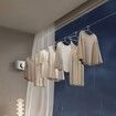 Retractable Clothesline Indoor Outdoor Wall Mounted Clothes Line Retracting Heavy Duty Clothes Drying Laundry Line Stainless Steel Line Color White