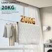 Retractable Clothesline Indoor Outdoor Wall Mounted Clothes Line Retracting Heavy Duty Clothes Drying Laundry Line Stainless Steel Line Color White