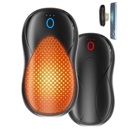 Hand Warmers Rechargeable 2Pcs, Dual-Sided Heating Electric Hand Warmer, 3 Temperature Handwarmers, Portable Pocket Warmers Magnetic