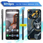 7.3inch 5G Phone  16G+1TB  Android13 AI GPT4.5  Dual Cards 72+108MP Camera 8800mAh Battery Cellphone Smart phone Color Black