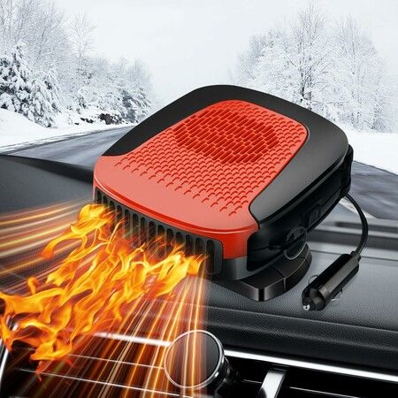 Auto Heater Fan,12V 150w Car Heater Portable Windshield Defogger and Defroster Fast Heating with Cigarette Lighter Plug 360 Degree Rotary Base Cooling Fans