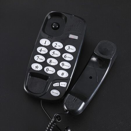 Old Style Wall Phone, Classic Retro Design Landline Phones for Home, Wall Phones for Landline, Suitable for Home, Office (Black)