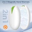 Hand Warmers Rechargeable, 2 Pcs 6000mAh Electric Handwarmers with Charging Cables, 20Hrs Long Heating USB Pocket Hand Warmers Gifts for Women Men, White