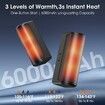 Hand Warmers Rechargeable 2 Pcs, 6000mAh Electric Portable USB Hot Pocket Sized Hand Warmer 18Hrs Long Heating Heater Gifts, Black