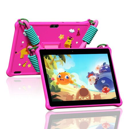 10 Inch Kids Tablet Android 10.3G Phone Tablet Parental Control WiFi Tablet for  Kids Child 6000mAh 4GB RAM 32GB ROM HD IPS Display with Case (Pink)