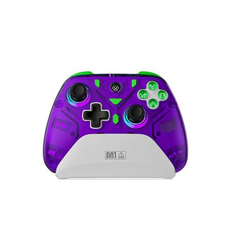 Transparent Purple Wireless Game Controller Hall Somatosensory Vibration Burst Back Button Switch Hall Linear Trigger Transparent Color PC Game Hand
