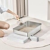 15.2 cm Deep Cat Litter Box Odor-Free Litter Box with Filtering Foot Board