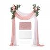 Artificial Wedding Arch Flowers Kit Pink With 2 Pcs Flowers 2 Pcs Drapes