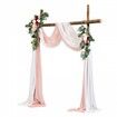 Artificial Wedding Arch Flowers Kit Pink With 2 Pcs Flowers 2 Pcs Drapes