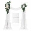 Artificial Wedding Arch Flowers Kit White With 2 Pcs Flowers 2 Pcs Drapes