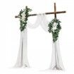 Artificial Wedding Arch Flowers Kit White With 2 Pcs Flowers 2 Pcs Drapes