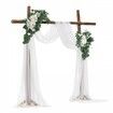 Artificial Wedding Arch Flowers Kit White With 2 Pcs Flowers 2 Pcs Drapes
