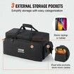 DJ Cable File Bag 1200D Oxford Fabric DJ Gig Bag with 9 Detachable Divider 4.92 ft Padded Shoulder Strap Plastic Bottom Pad 600x300x325 mm DJ Wire Bag