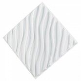 3D Wall Panels 12-Pack 50 x 50 cm PVC 2.97 m² Coverage Wave Matte White
