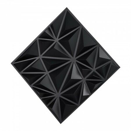 3D Wall Panels 33-Pack 30x30 cm PVC 2.97 m² Coverage Diamond Matte Black