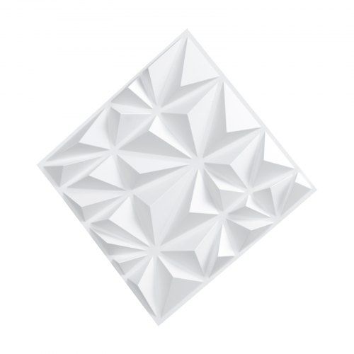 3D Wall Panels 33-Pack 30x30 cm PVC 2.97 m² Coverage Diamond Matte White