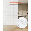 3D Wall Panels 33-Pack 30 x 30 cm PVC 2.97 m² Coverage Floral Matte White