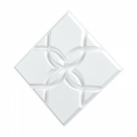 3D Wall Panels 33-Pack 30 x 30 cm PVC 2.97 m² Coverage Floral Matte White