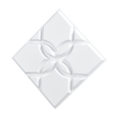 3D Wall Panels 33-Pack 30 x 30 cm PVC 2.97 m² Coverage Floral Matte White