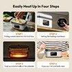 Cordless Electric Heated Lunch Box,Rechargeable Self Heating Battery Powered Food Warmer with 1L Container Fork Spoon and Insulated Carry Bag (White)